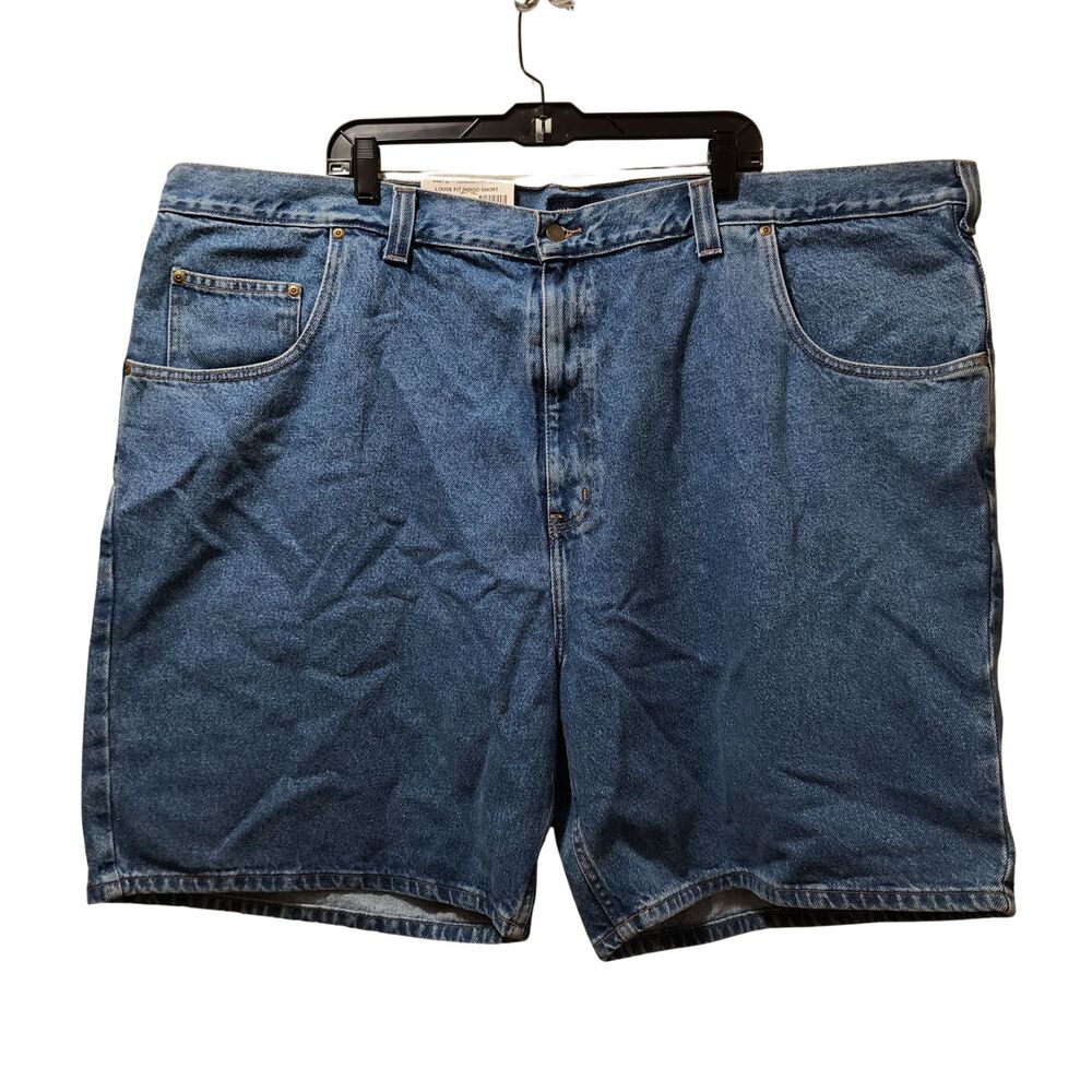 Harbor Bay Denim Shorts Men's 52x8 Loose Fit Blue Medium Wash